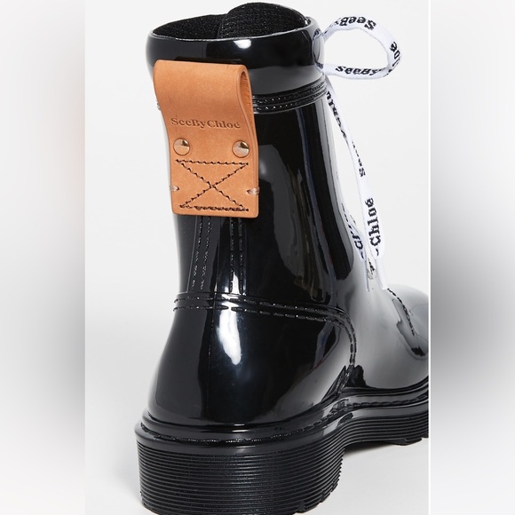 BNIB See By Chloe Florrie black rain boots size 36 - Picture 8 of 10